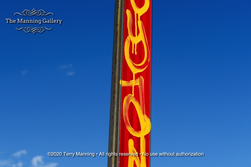 YELLOW ON RED METAL